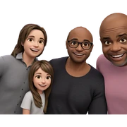 smiling girl with boys sticker