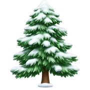 Evergreen with snow sticker