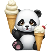 Panda eating ice cream sticker
