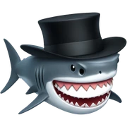 Shark with a top hat sticker