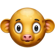 Planeta Saturno con cabeza de vaca sticker
