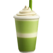 Matcha Latte with a beige straw  sticker
