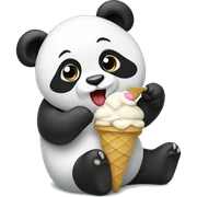 Panda eating ice cream sticker