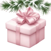 Light pink Christmas gifts under a white Christmas tree  sticker
