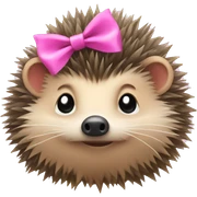hedgehog with a pink bow sticker
