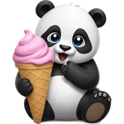 Panda eating ice cream sticker