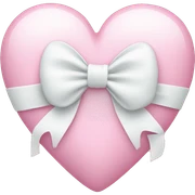 Pastel pink heart with white bow sticker