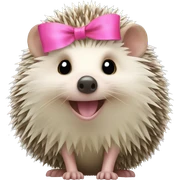 hedgehog with a pink bow sticker