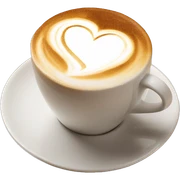Heart on top of a latte sticker