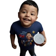 boy enjoying a drink sticker