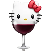 Hello Kitty drinking red wine sticker