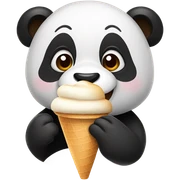 Panda eating ice cream sticker
