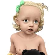 blonde girl with stuffed toy sticker