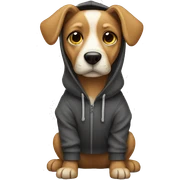 Dog wearing hooodie sticker