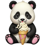 Panda eating ice cream sticker