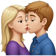 A girl kissing a boy sticker