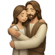 Jesus hugs a girl sticker