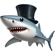 Shark with a top hat sticker