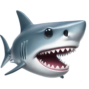 Shark with a top hat sticker