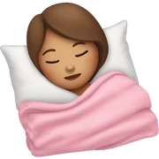 brown hair girl sleeping with pink blanket sticker