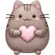 pusheen light pink heart sticker