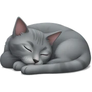 grey cat sleeping sticker