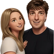 smiling girl with boy indoors sticker