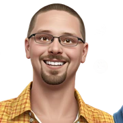smiling boy in collared shirt sticker