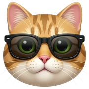 Cat with sunglasses sticker
