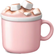 Light Pink mug of hot chocolate with marshmallows  sticker