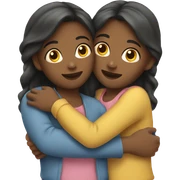 Two girls hugging  sticker
