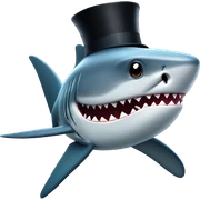 Shark with a top hat sticker