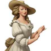 girl in white dress with flower sticker
