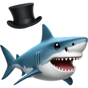 Shark with a top hat sticker