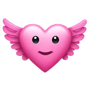 Pink heart with wings sticker