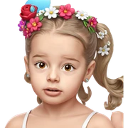 girl with flower hair ornament sticker