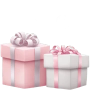 Light pink Christmas gifts under a white Christmas tree  sticker