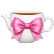 Pink bow with tea sticker
