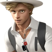 blonde boy in white shirt sticker