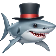 Shark with a top hat sticker