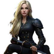 blonde girl with sword jewelry sticker
