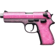 pink sparkly gun sticker