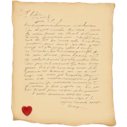Hand written love letter sticker