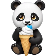 Panda eating ice cream sticker