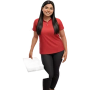 smiling male in red shirt sticker