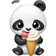 Panda eating ice cream sticker
