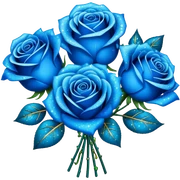 Blue roses bouquet with glitter  sticker