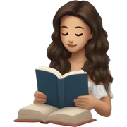brunette reading a book cozy aesthetic sticker