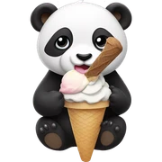 Panda eating ice cream sticker