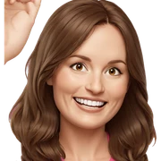 smiling girl portrait with brown hair sticker